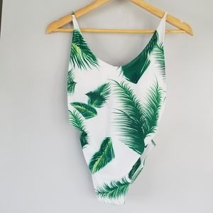 NWOT Palm print one piece bathing suit